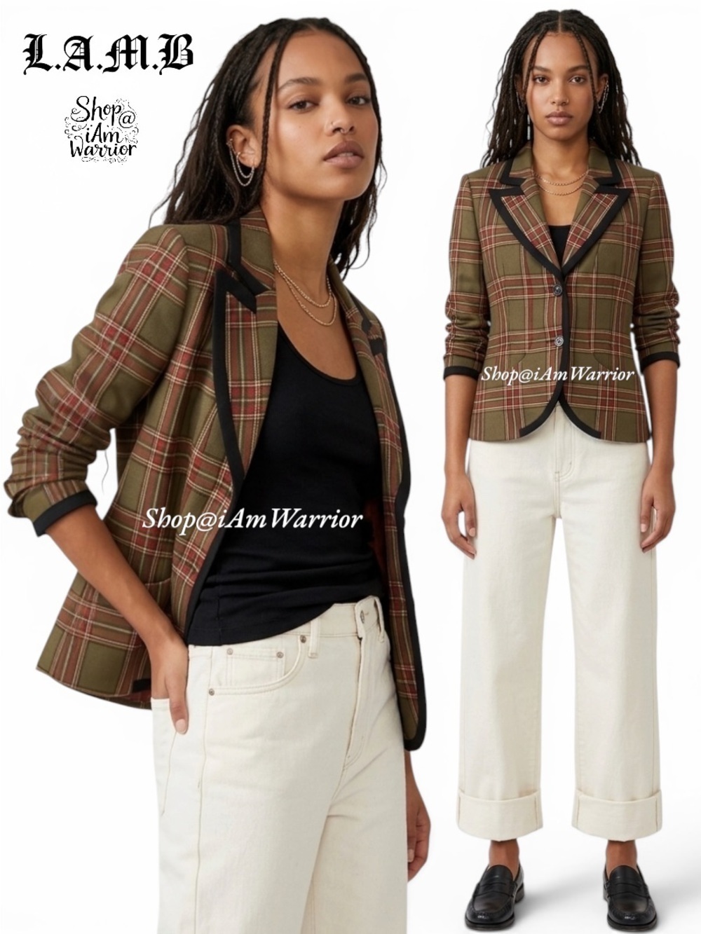 L.A.M.B. by Gwen Stefani Plaid Blazer — Vintage 2006 Showroom Collection